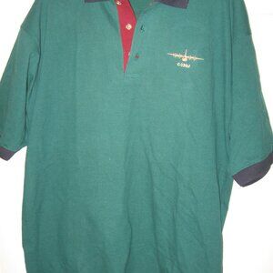 C-130J Super Hercules Polo Shirt Men's Large Egyptian Cotton Green